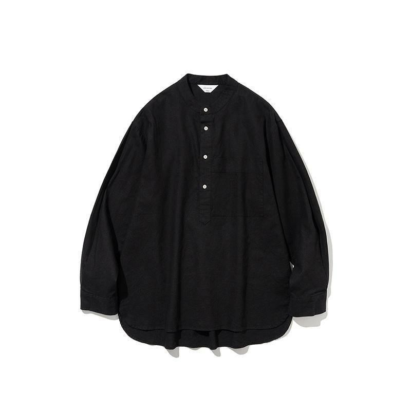 linen pocket pullover shirts black Deps